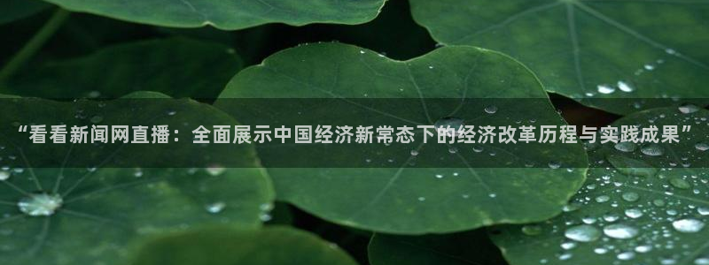 蜘蛛体育官网入口：“看看新闻网直播：全面展示中国经济新常态下的经济改革历程与实践成果”